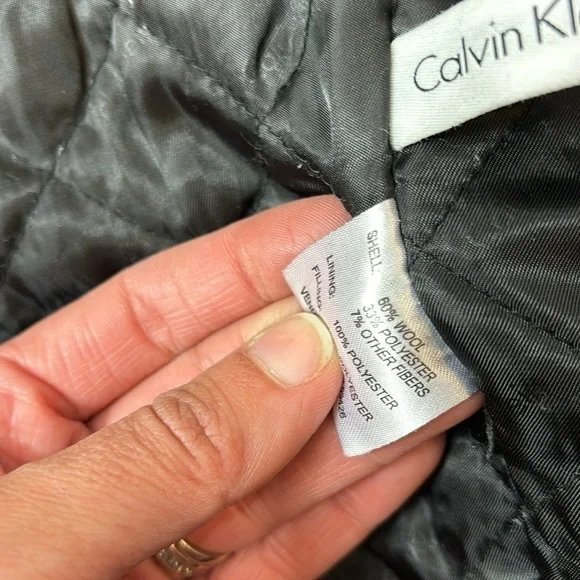 Calvin Klein gray men wool pea coat size XXL